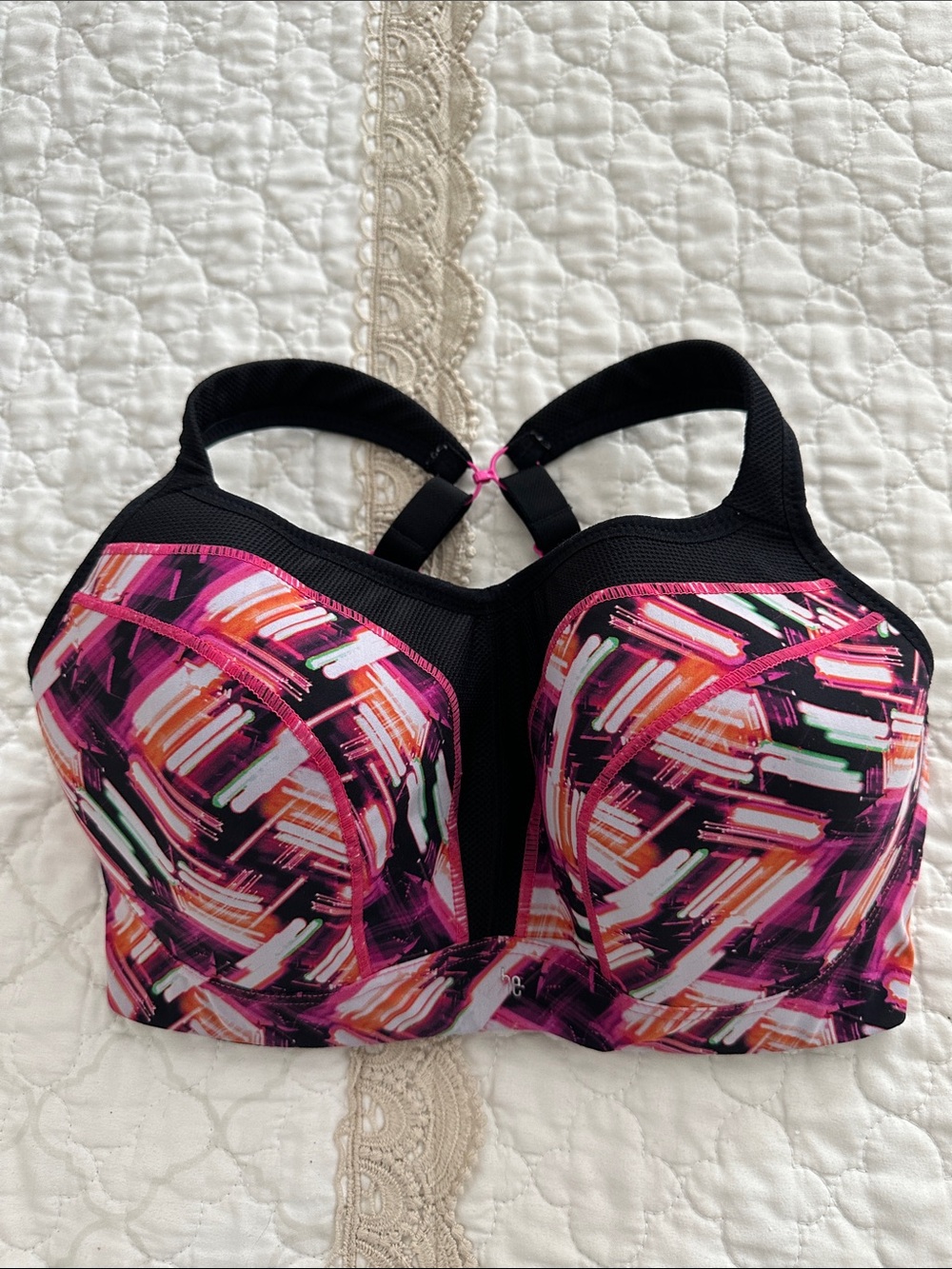 Panache Sport 5021A Underwire J-Hook Convertible Bra - Digital Stripe Size 28 G
